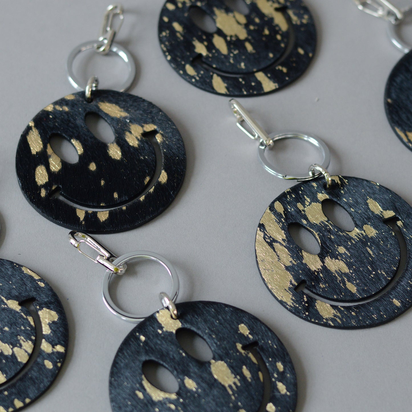 Happy Key Ring Black Acid