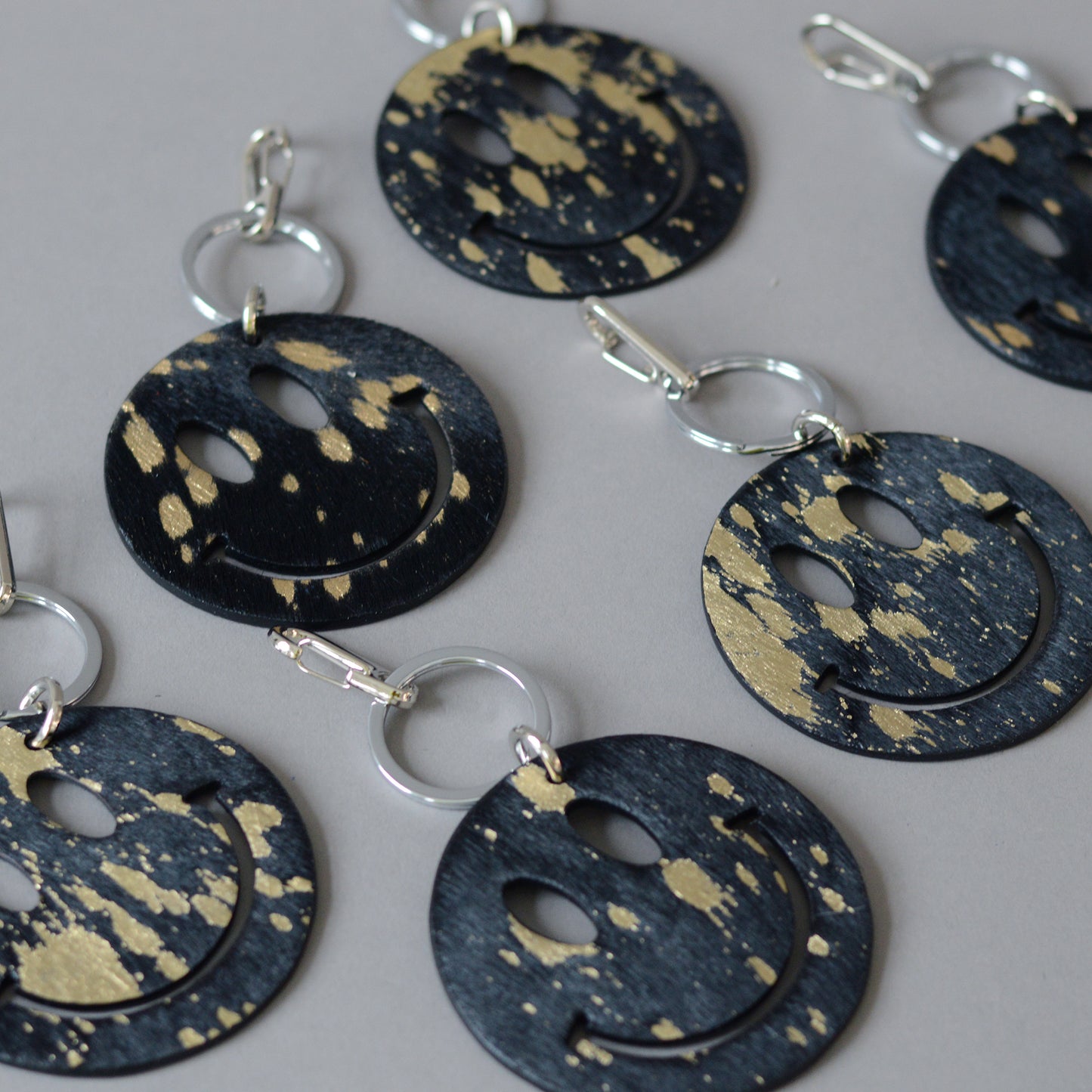 Happy Key Ring Black Acid