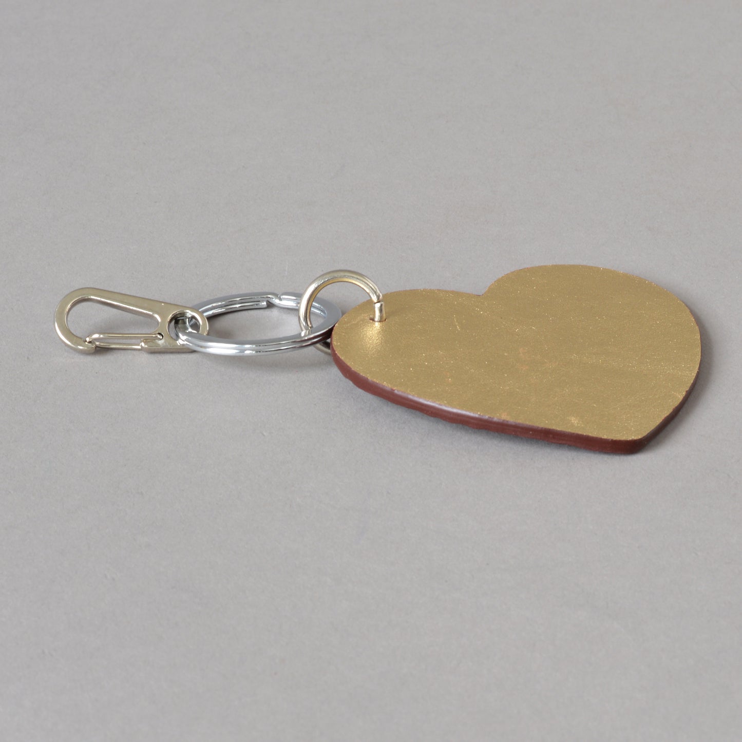 Heart Key Ring Burgundy Gold