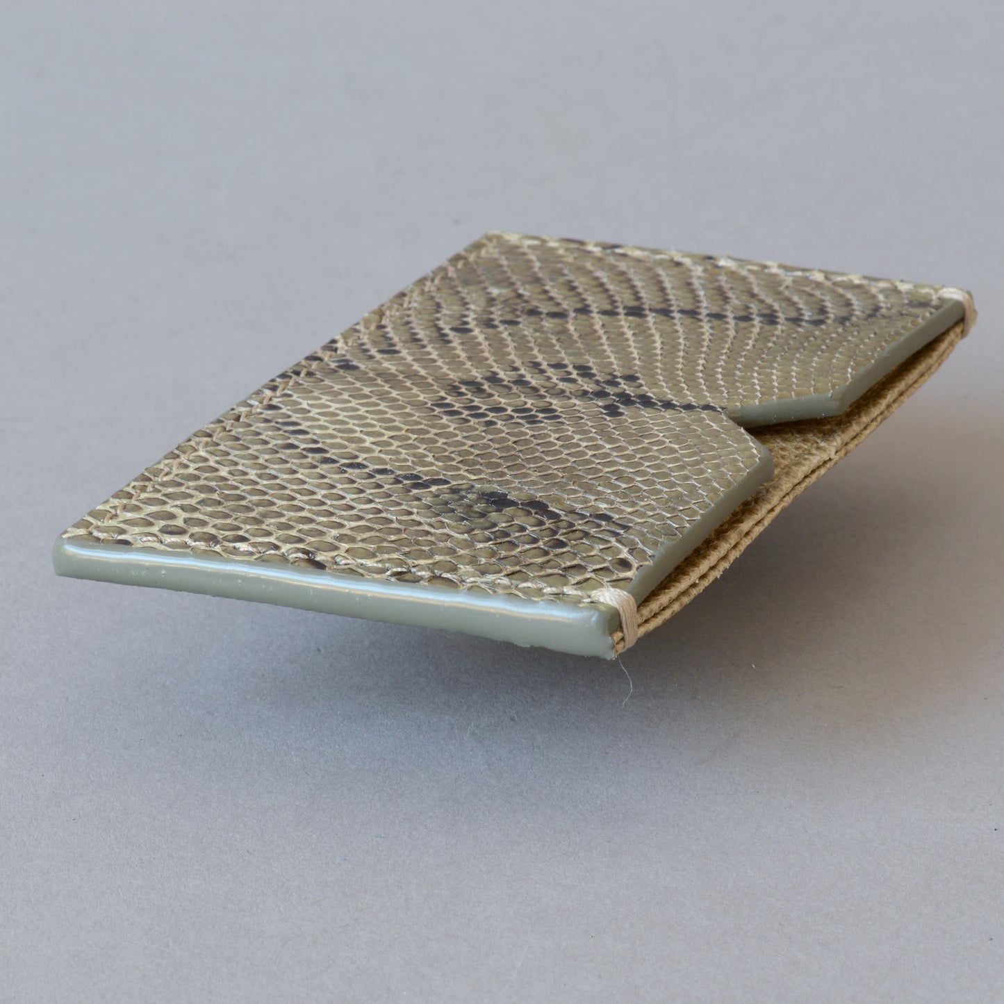 Card Wallet Olive Python