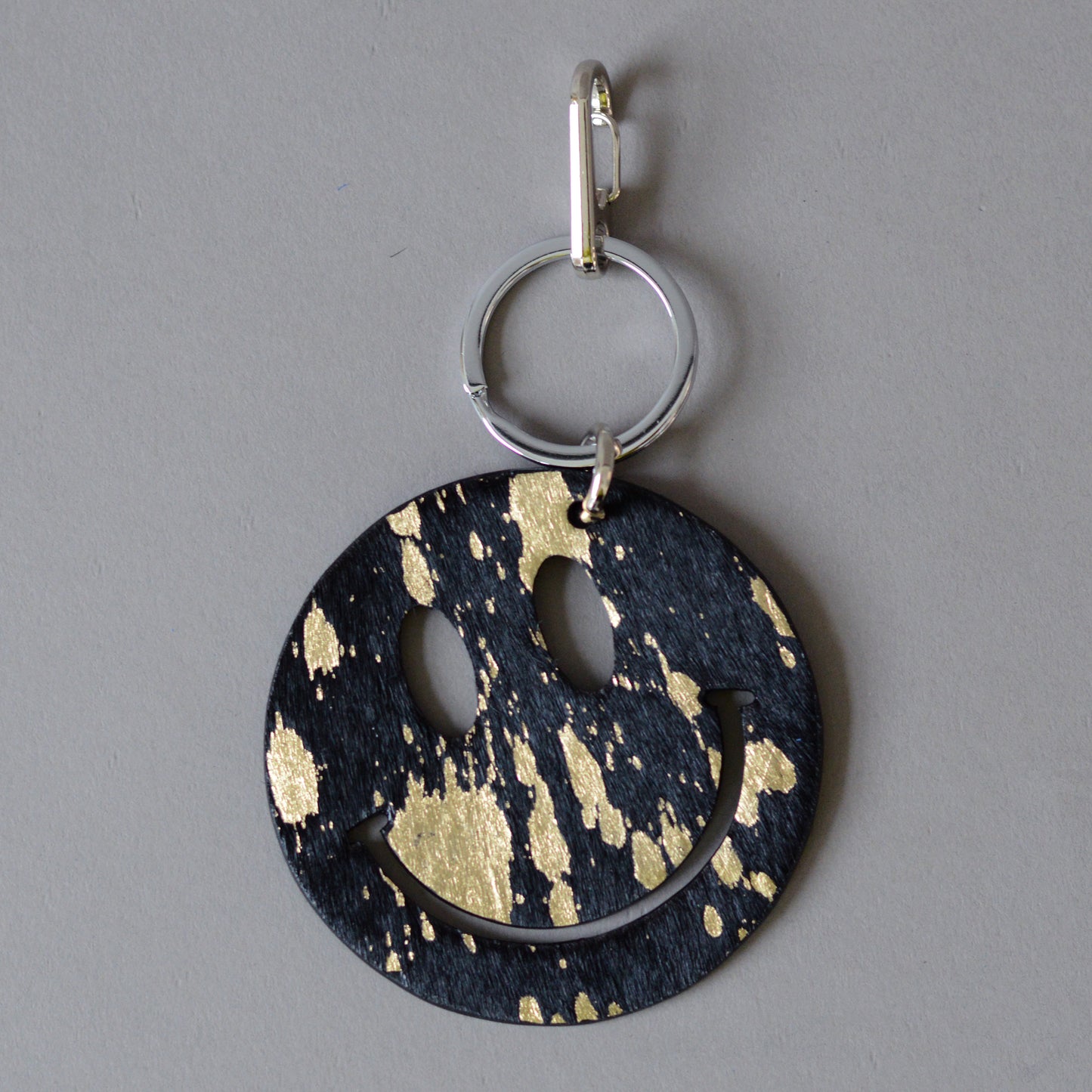 Happy Key Ring Black Acid