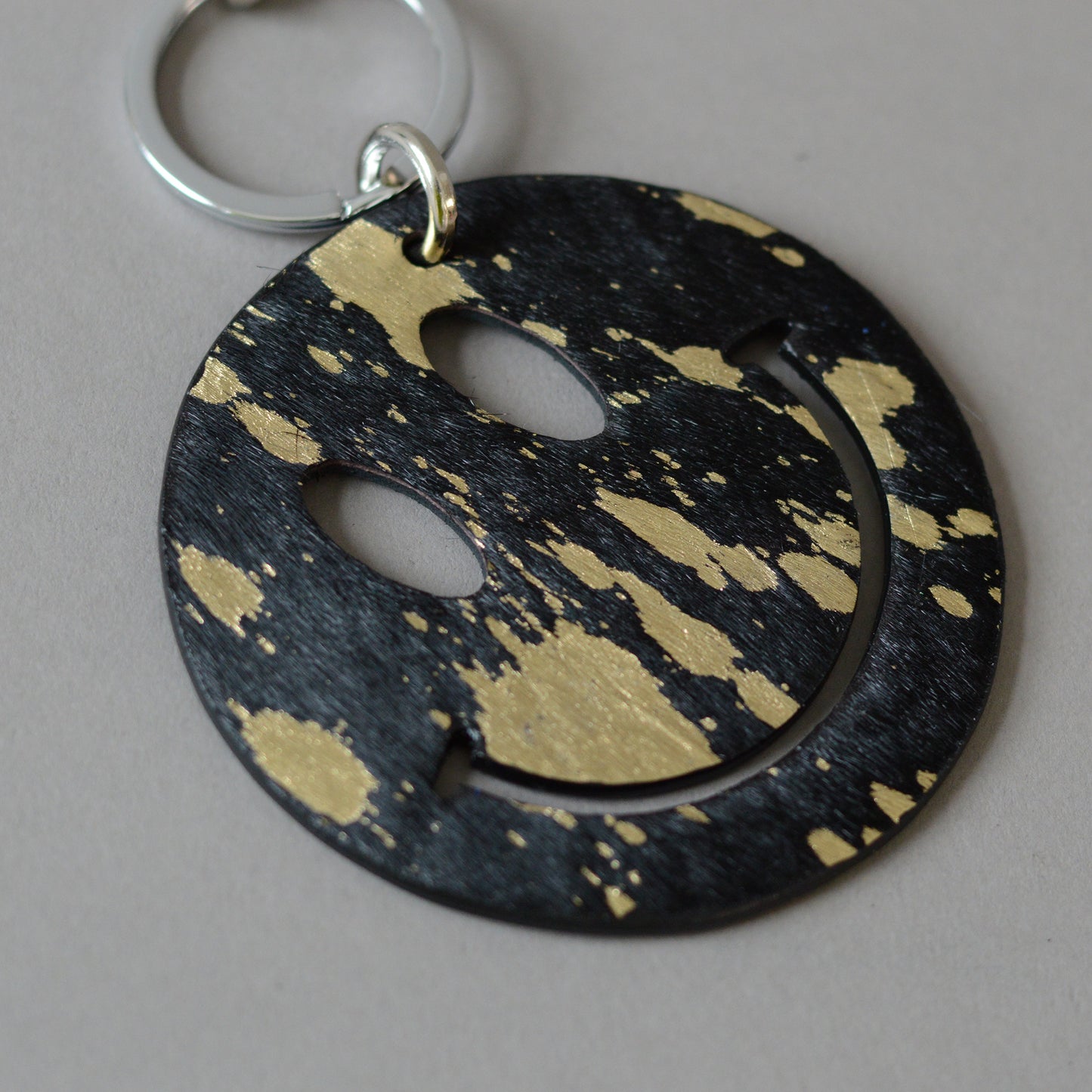 Happy Key Ring Black Acid