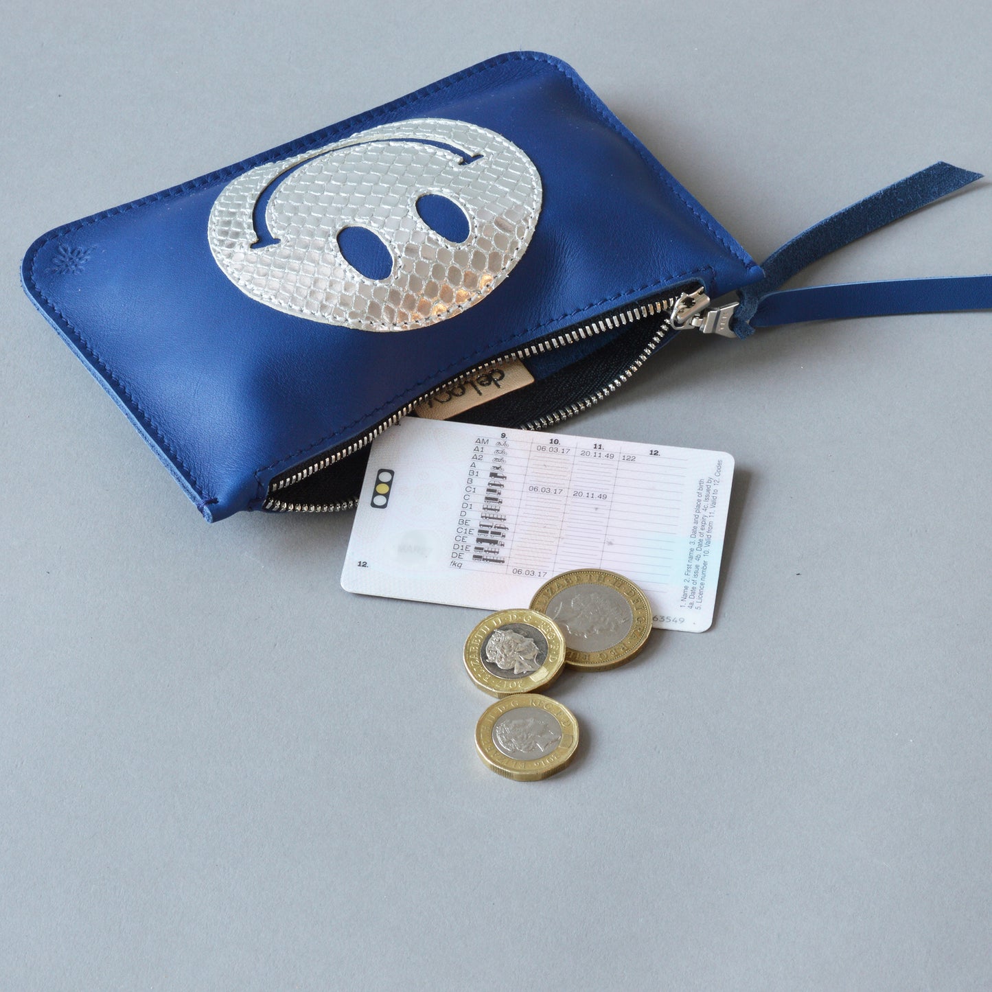 Zip Purse Blue Smile