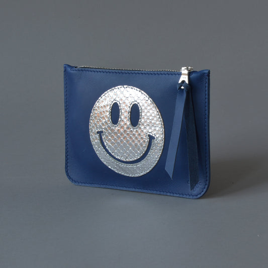 Zip Purse Blue Smile