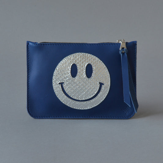 Zip Purse Blue Smile