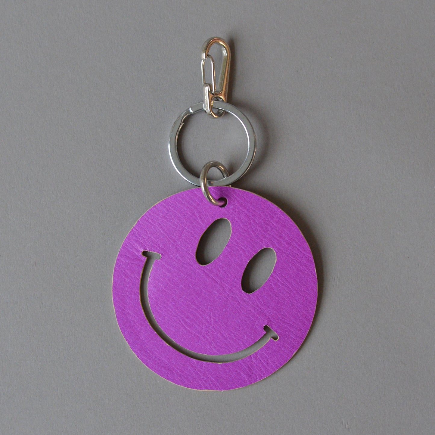 Happy Key Ring Gold Magenta