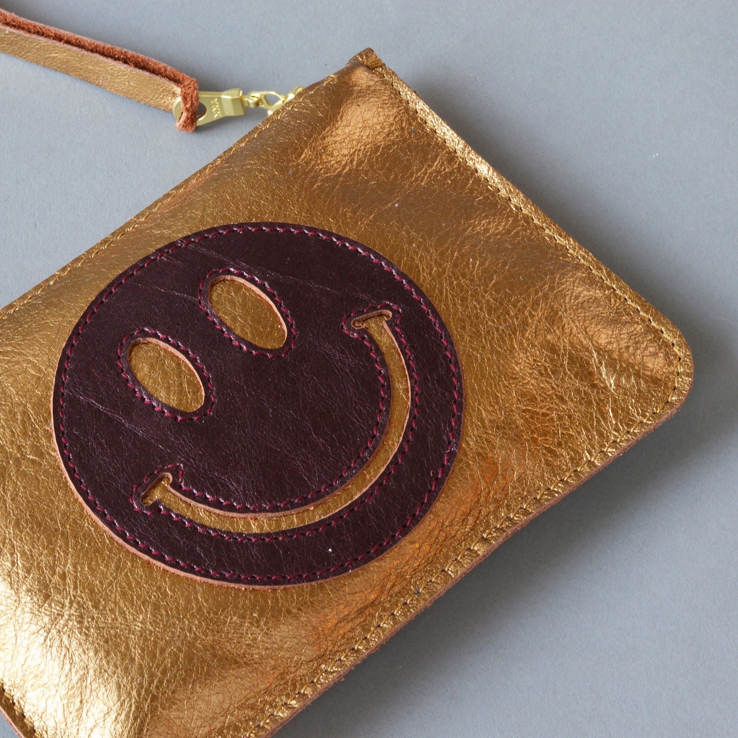 Zip Purse Gold Smile