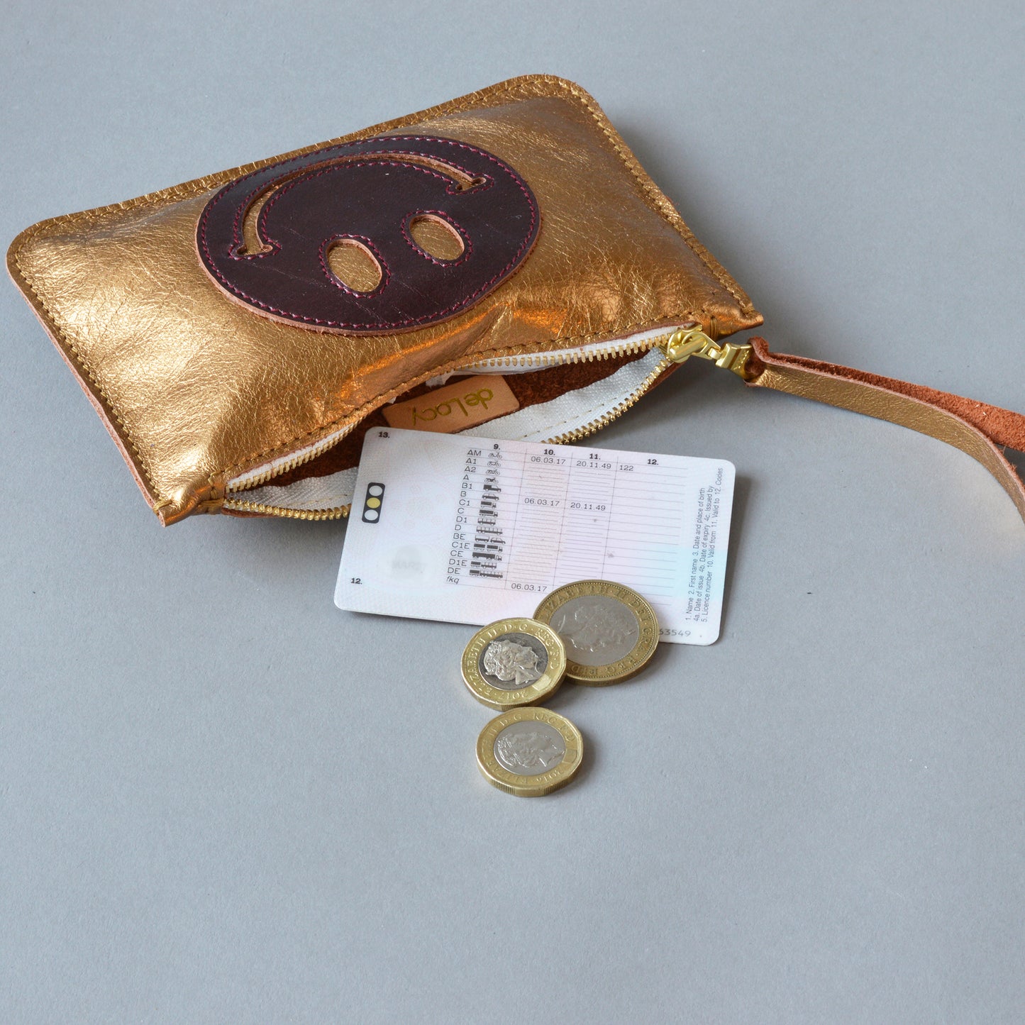 Zip Purse Gold Smile