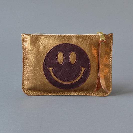 Zip Purse Gold Smile