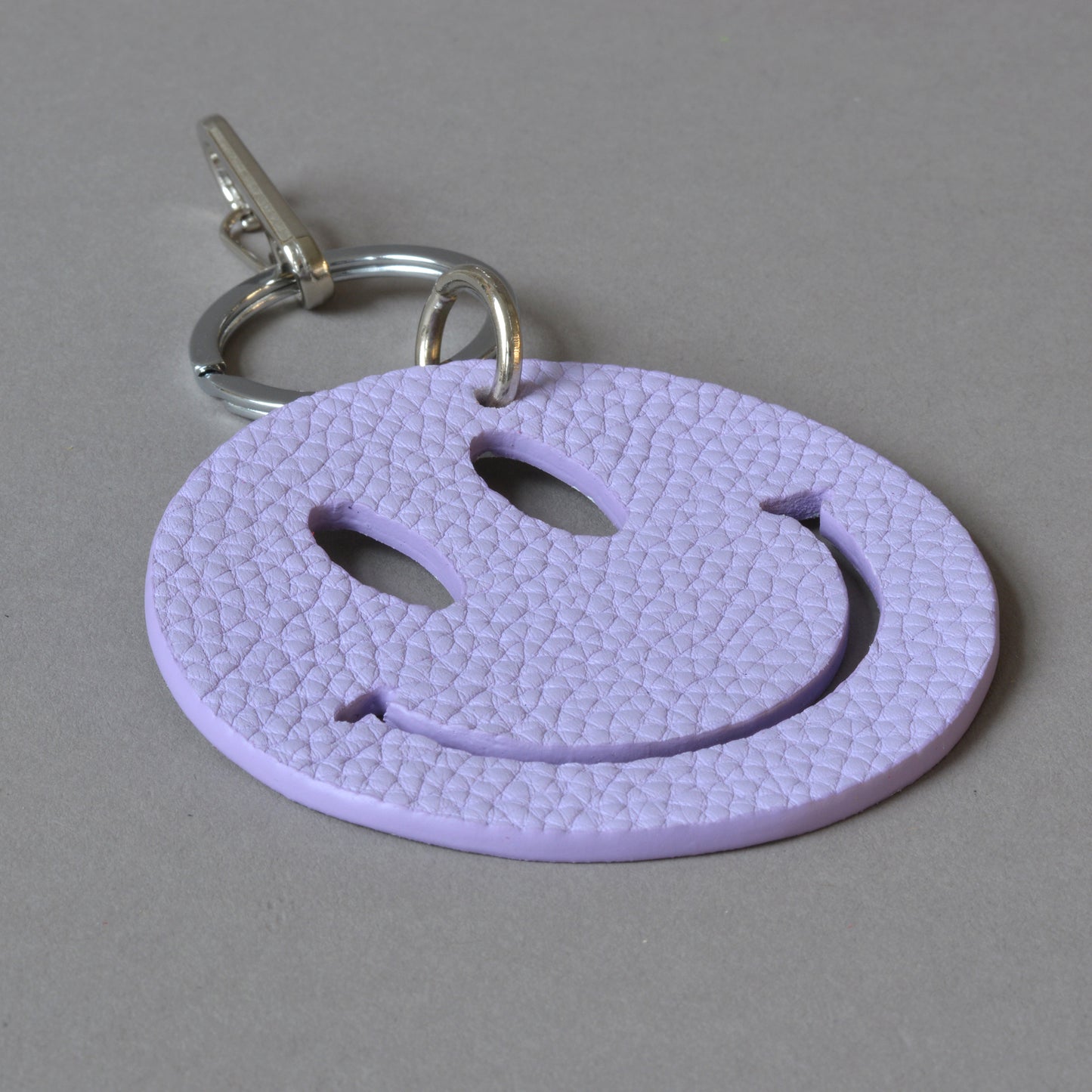 Happy Key Ring Silver Lilac