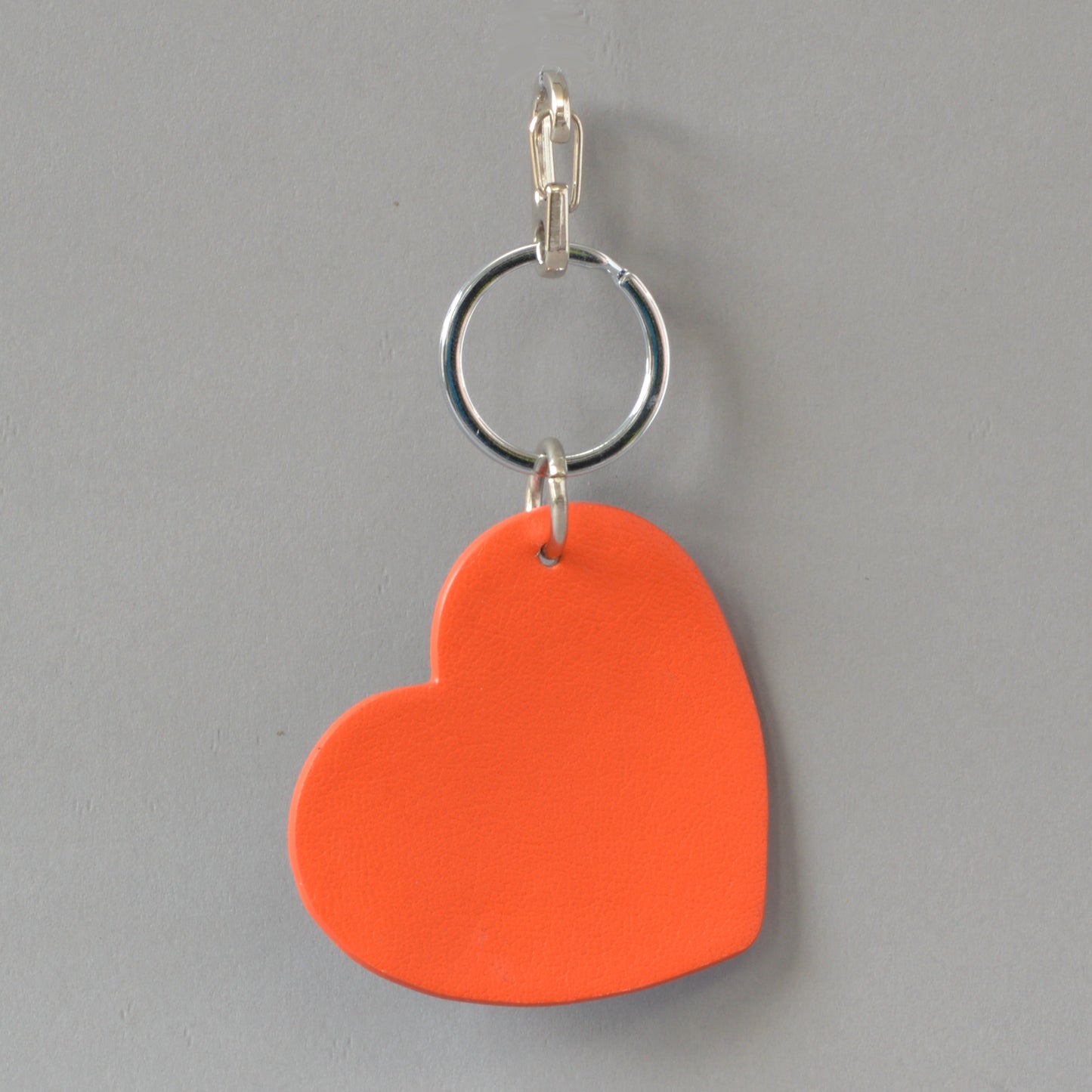 Heart Key Ring Silver Orange