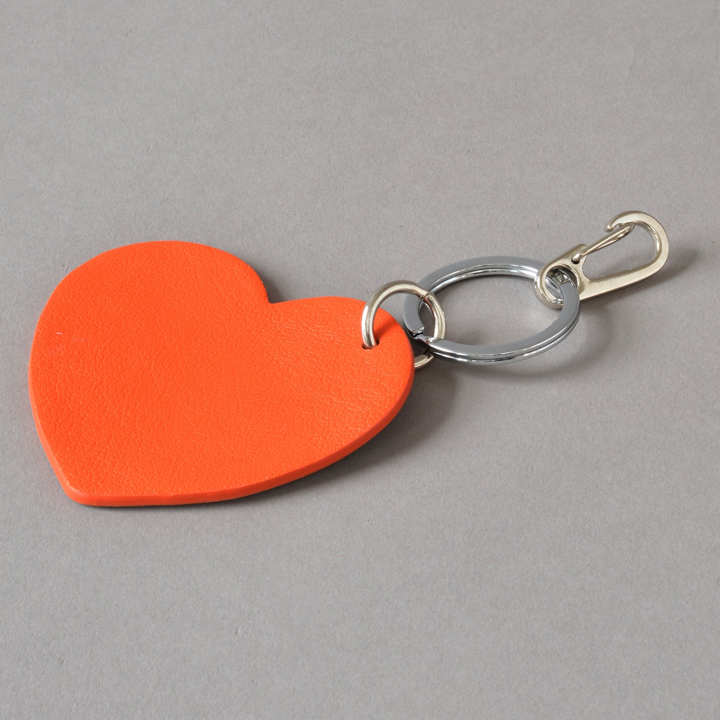 Heart Key Ring Silver Orange