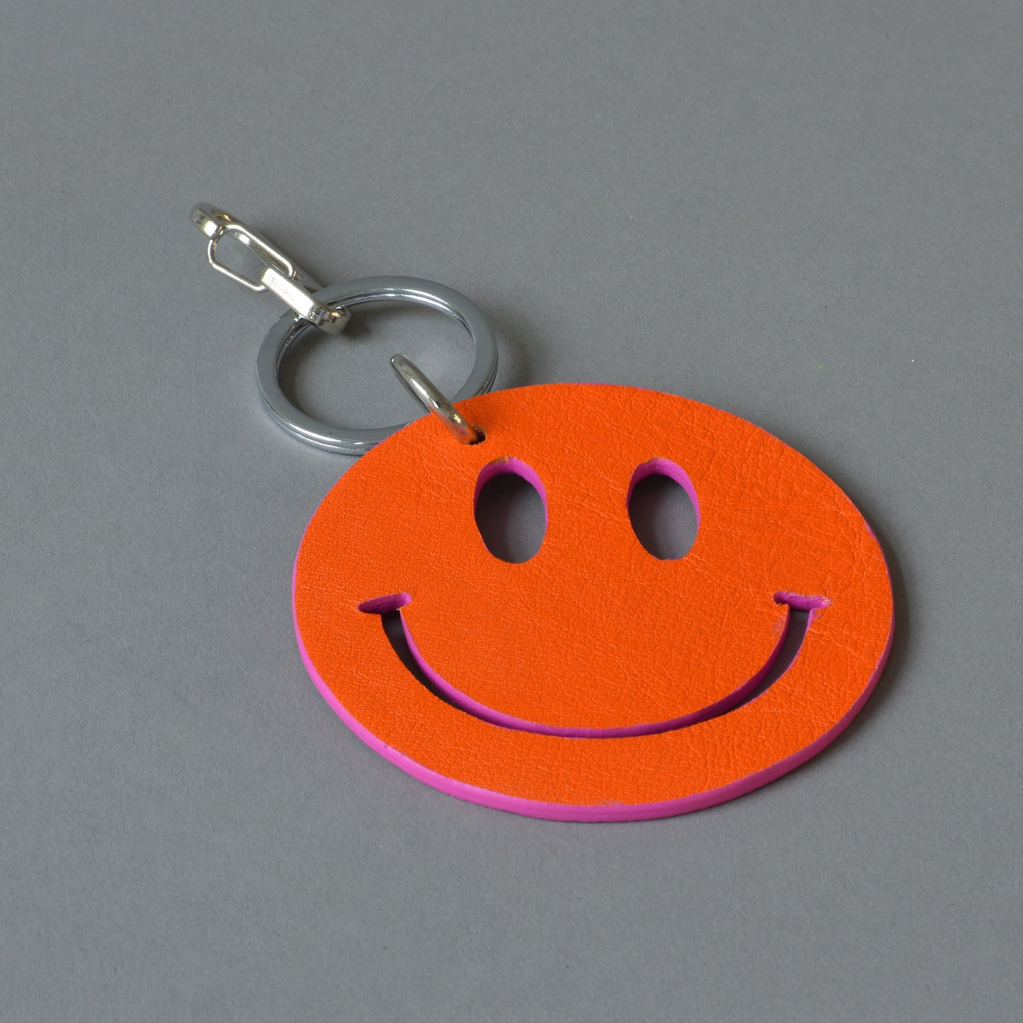 Happy Key Ring Pink Orange