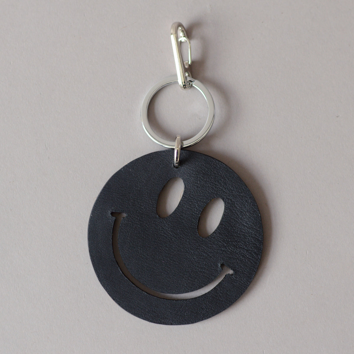 Happy Key Ring Black Leopard