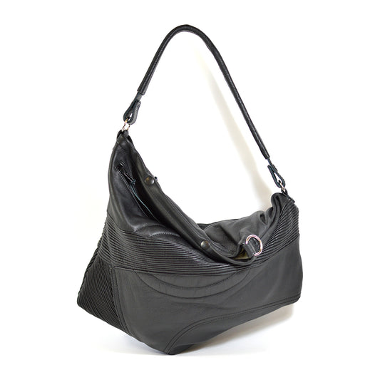 leather biker hobo bag - delacyonline - 1